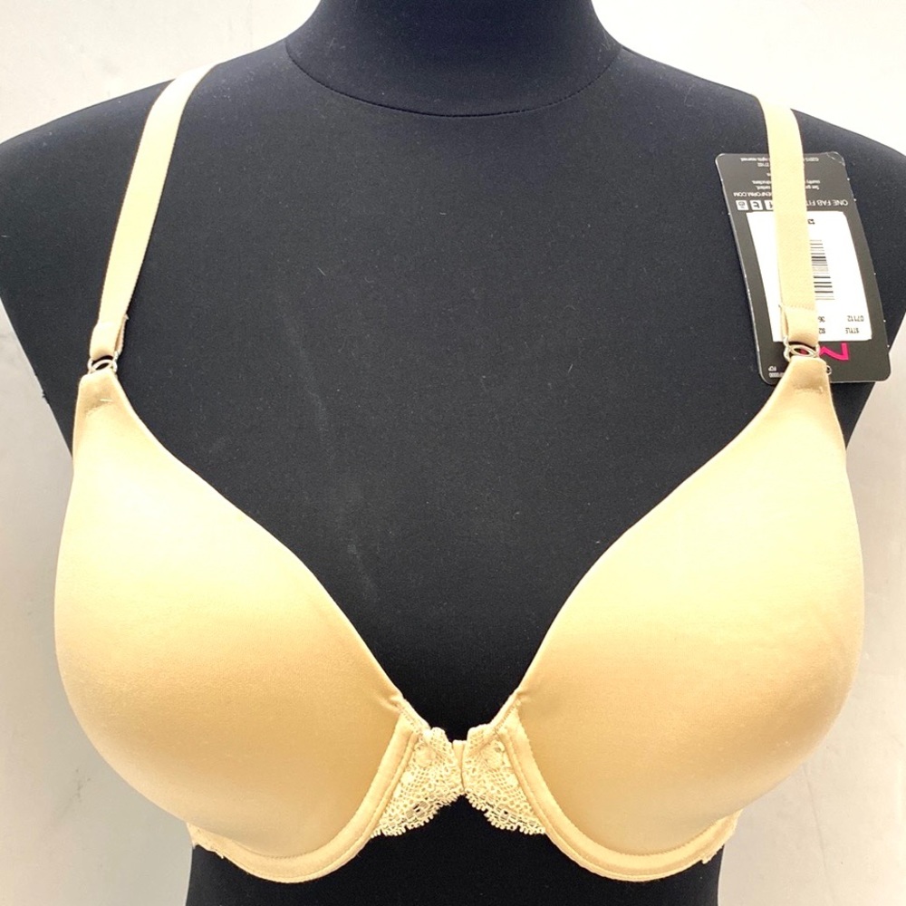 Maidenform Women's Beige One Fab Fit Extra Coverage T-Back Bra 7112